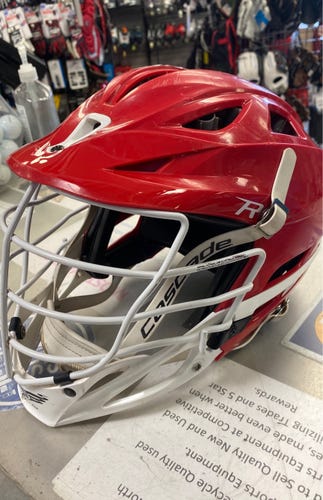 Cascade R Used Red Helmet Player lacrosse lax