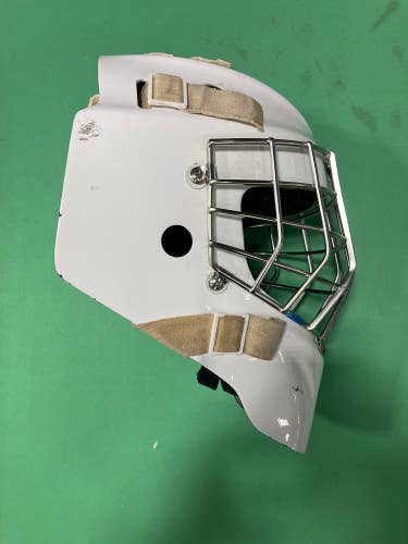 Used White Intermediate CCM Axis Pro Goalie Mask