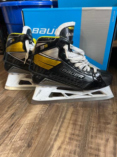 Used Senior Bauer Regular Width 9 Supreme 3S Hockey Goalie Skates