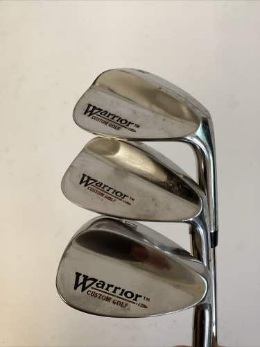 Warrior Golf Wedge Set GW-52*, SW-56*, LW-6* With Stiff Steel Shafts