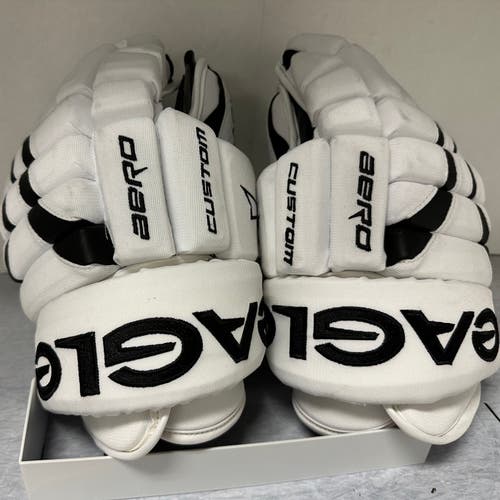 New White Team Custom Eagle Aero Gloves (Made in Canada) (GAERO TEAM)