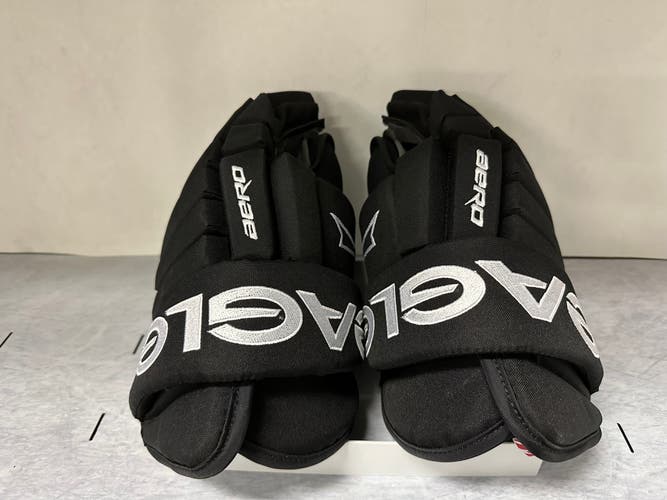 New Black with White Logo Custom Eagle Aero Gloves (Made in Canada) (GAERO CP)