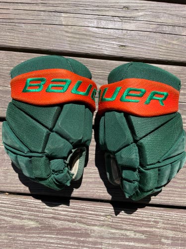 Bauer Vapor Team Gloves Green / Orange 10”