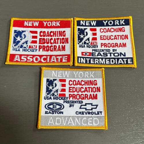 USA HOCKEY NEW YORK COACHING EDUCATION PROGRAM PATCH BUNDLE