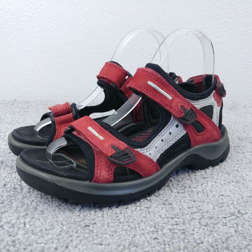 ECCO Yucatan Sport Sandals Womens 37 EU Summer Comfort Shoes Black Red Leather