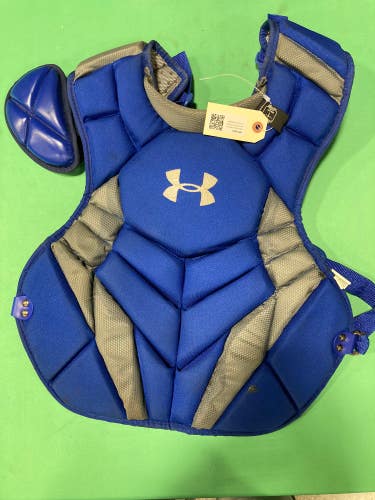 Used Blue Senior Under Armour Pro 4 Series Catcher's Chest Protector 16.5"