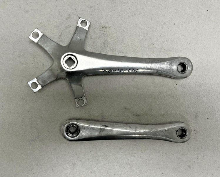 パーツ SUGINO RD2 TRIPLE CRANK VINTAGE SILVER Vintage Sugino RD 3000 172.5mm Silver Aluminum Crank Arms