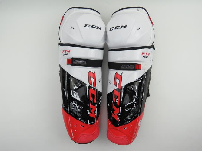 CCM JetSpeed FT4 Pro Ice Hockey Player Shin Pads Protective Senior Size 16"
