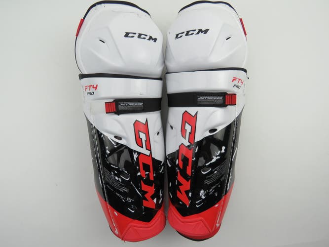 CCM JetSpeed FT4 Pro Ice Hockey Player Shin Pads Protective Senior Size 15"