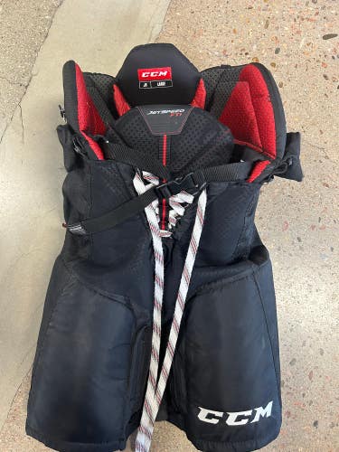 Black Used Junior Large CCM JetSpeed FT1 Hockey Pants
