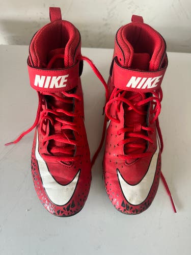 Red Used Men's High Top Molded Cleats