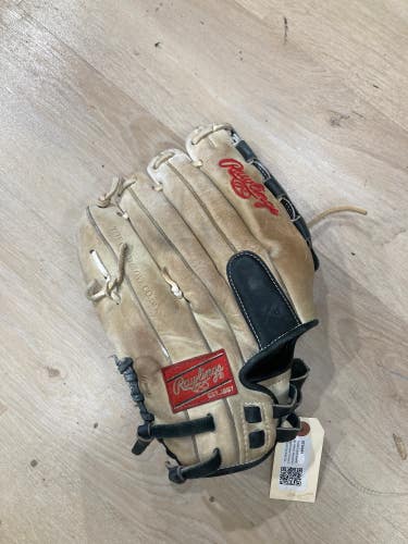 Brown Used Rawlings Liberty Advanced Right Hand Throw Outfield Softball Glove 12.5"
