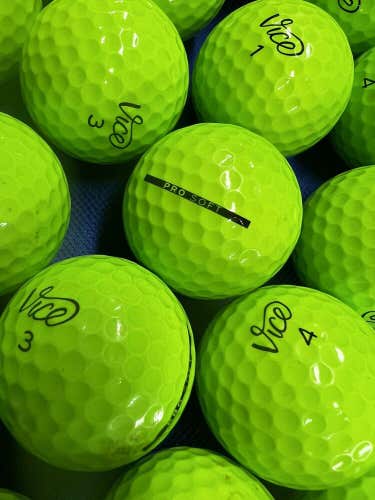 12 Green Vice Pro Soft Near Mint AAAA Used Golf Balls