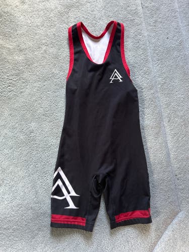 Apex Wrestling Singlet Youth Large black and red