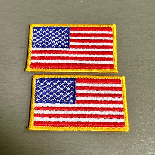 AMERICAN FLAG PATCH BUNDLE - USA - 2 Patches Total