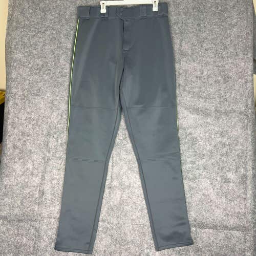 Rawlings Mens Baseball Pants Size 40 Gray Gold Green Snap Button Full Length ^