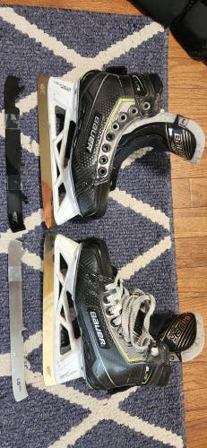 Used Junior Bauer Elite Hockey Goalie Skates Regular Width Size 3