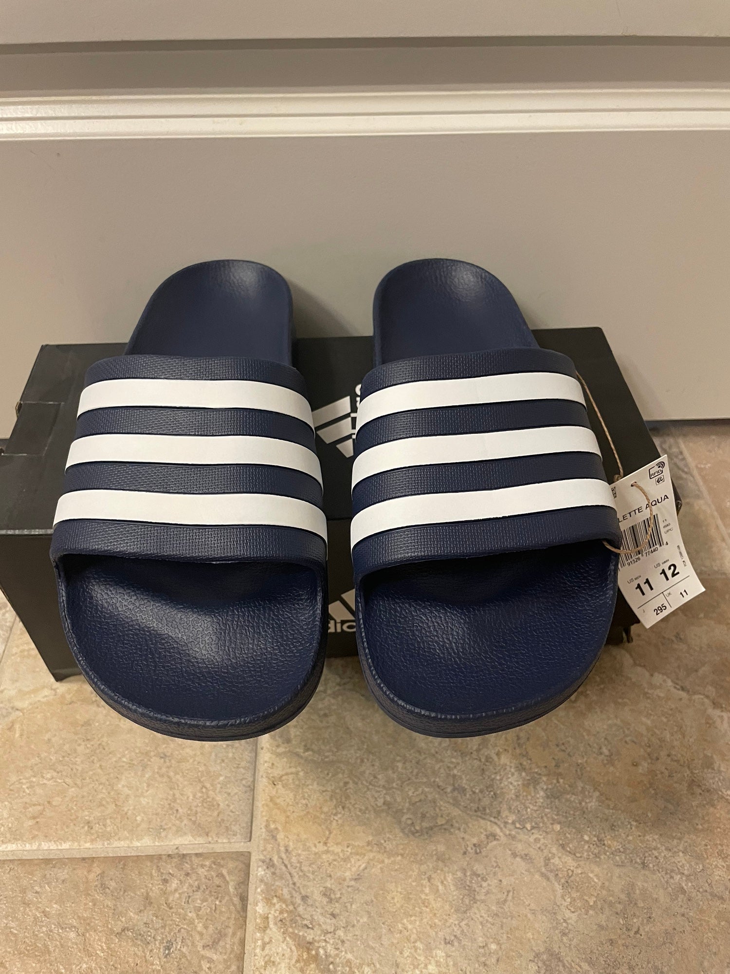 adidas blue slide flip flops