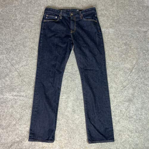 Adriano Goldschmied Men Jeans 34x32 Blue Straight Slim Pant Denim Casual Everett