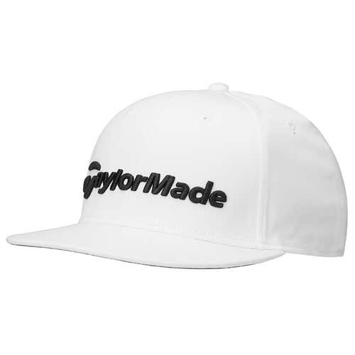 NEW 2024 TaylorMade Flatbill Snapback White Golf Hat/Cap