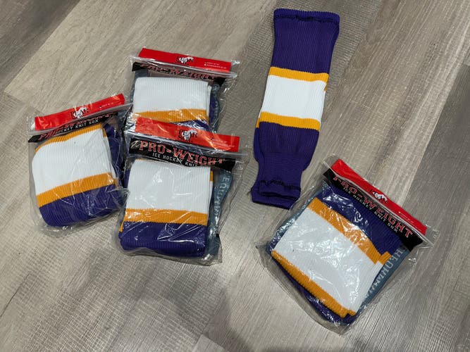 Purple hockey socks