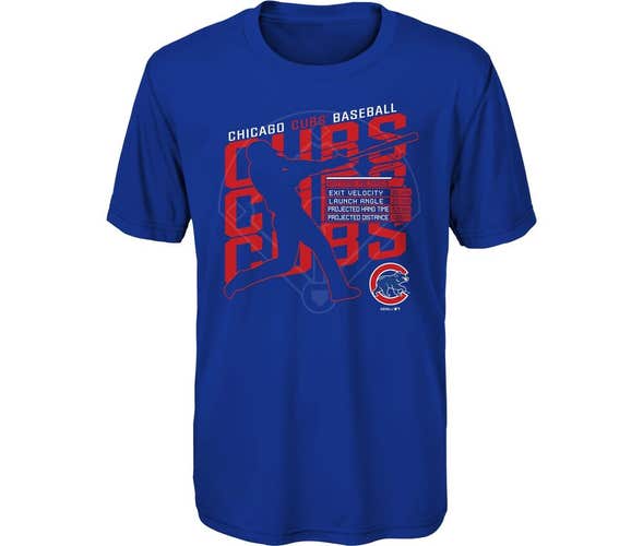 MLB Youth Kids S (8) Chicago Cubs Royal Matrix T-Shirt Blue Short Sleeve Tee