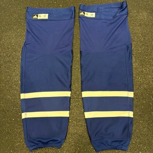 Pro Stock Toronto Maple Leafs Adidas Pro Hockey Socks Blue XL