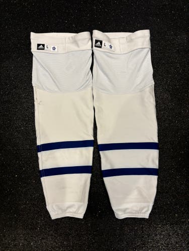 Pro Stock Toronto Maple Leafs Adidas Pro Hockey Socks White Large
