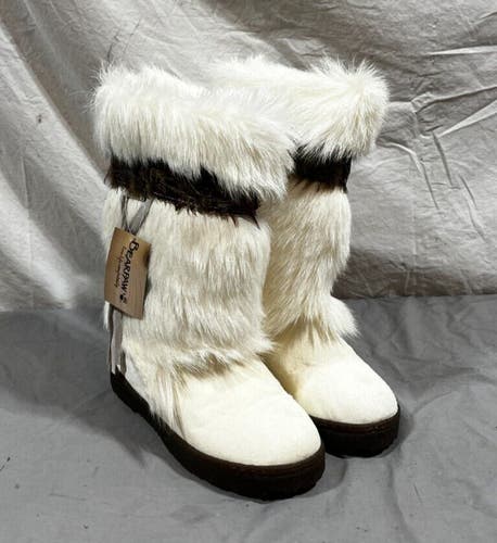 Bearpaw Kola White Wool Lined Real Sheep Fur Boots US Women's 11 EU 42 NEW