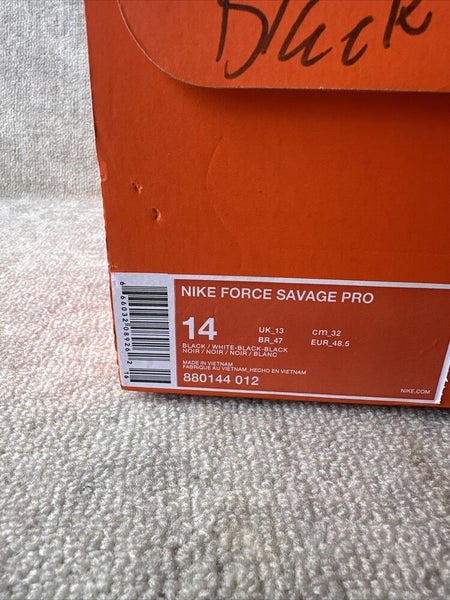 Nike Force Savage  Football Cleats Mens 14 Black 880144-012
