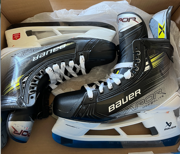 New Bauer Vapor Hyperlite 2 Hockey Skates (Size 10.5) Senior Regular Width Pro Stock