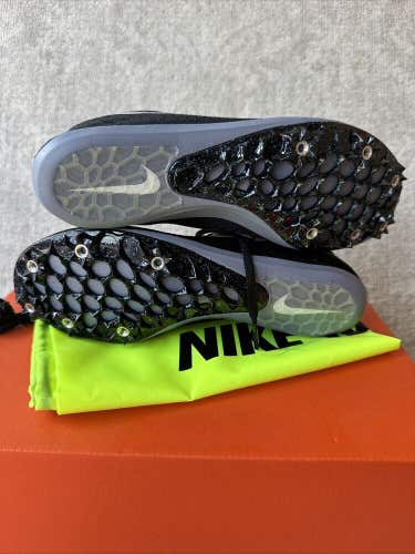Nike Zoom Victory 3 Spikes Black Indigo Fog White Track & Field With Box Sz 6