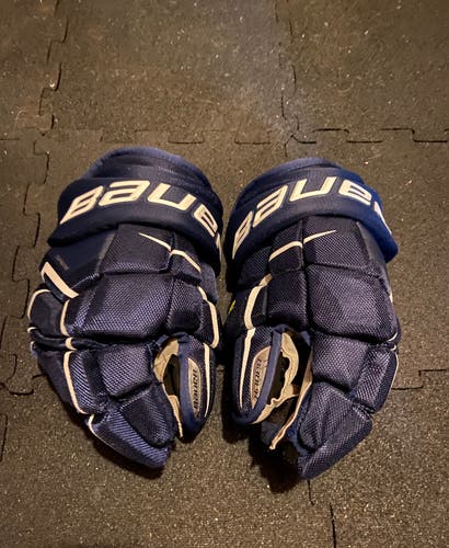 Used Bauer Supreme Ultrasonic Gloves 14" Pro Stock