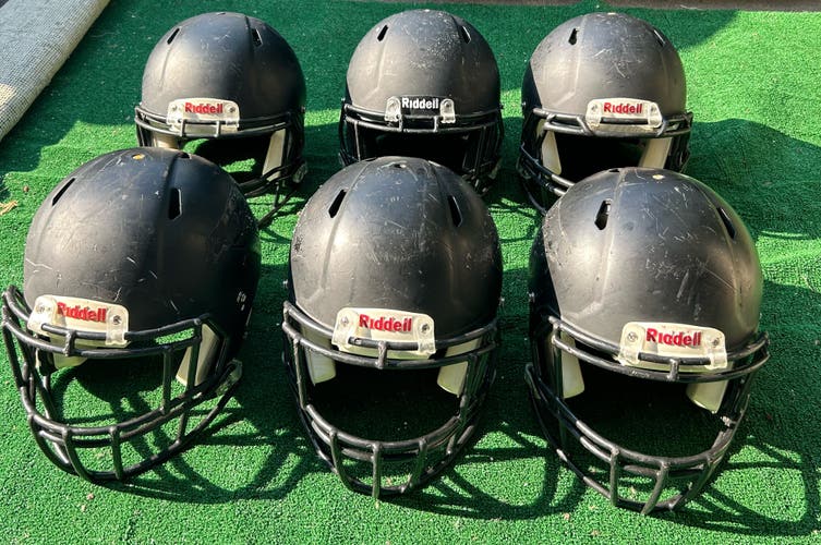 Bundle 6 Helmets Riddell Speed Football Adult 3M, 3Large