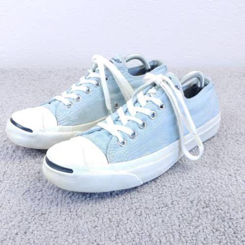 Converse Jack Purcell Womens 7.5 Shoes  Low Top Light Blue Canvas Sneakers