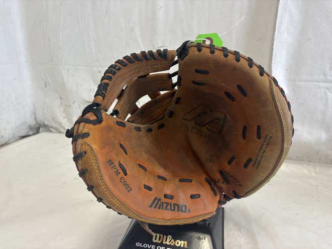 Used Mizuno Premier Mpm C002 33" Leather Fastpitch Softball Catcher's Mitt Glove
