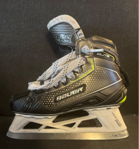 Used Junior Bauer Regular Width Size 3 Elite Hockey Goalie Skates
