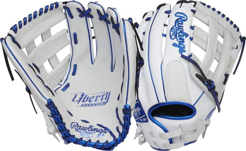 NWT Rawlings Liberty Advanced 13" Fast Pitch Glove White Blue Right Hand Throw