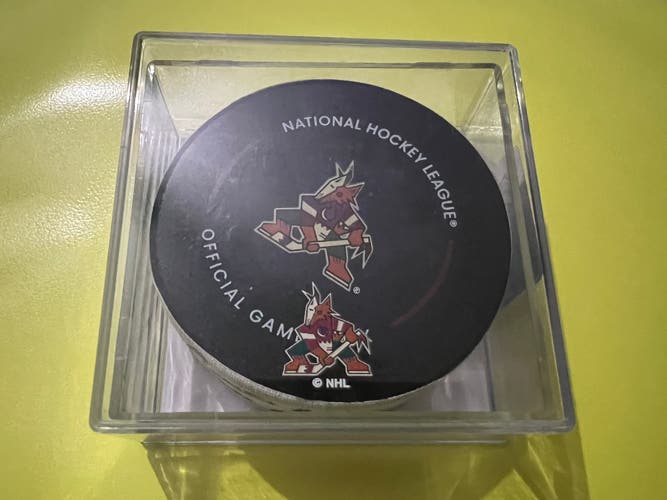 NHL Calgary Flames Walker Duehr Goal scored puck Sioux City Musketeers USHL