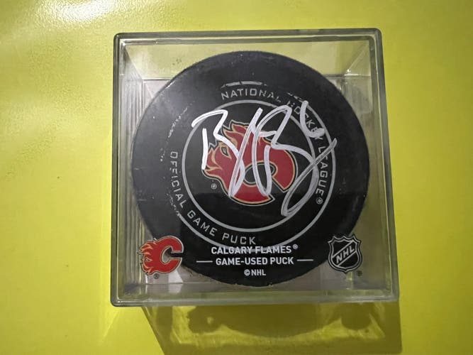 NHL Vancouver Canucks Brock Boeser Autographed Goal scored puck Sioux City Musketeers USHL