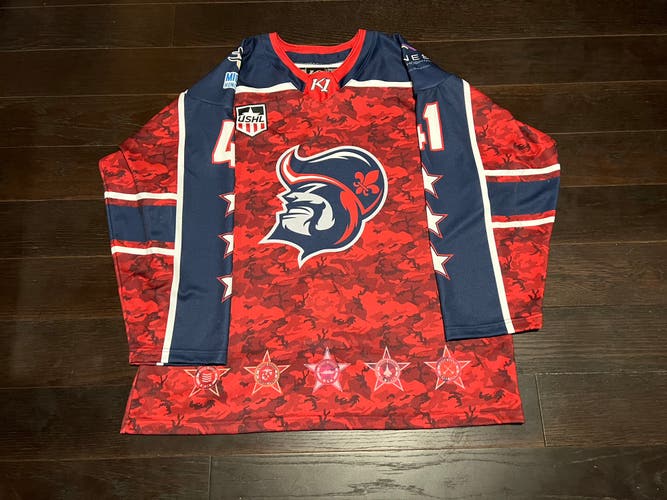 USHL Sioux City Musketeers Game Issued Military Jersey