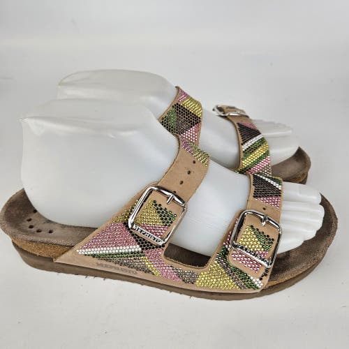 Mephisto Harmony Women's Size: 38 / 8 Multi Color Beaded Sandals Shoes Slide