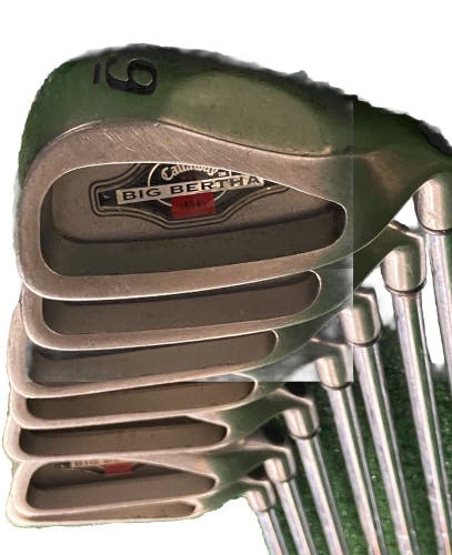Callaway Golf Big Bertha Iron Set 3-9 Irons Memphis 10 Stiff Steel Men's RH 7-Pc