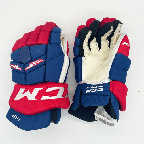 Used CCM HGTKXP Gloves 14" Pro Stock - Montreal Canadiens - Lars Eller (Blue/Red)