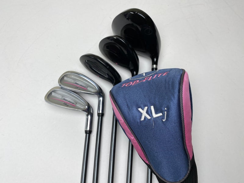 Top Flite XLj Set 1W, 5W, 5H, 7i, 9i, Putter Synchro-Flex Graphite Junior RH