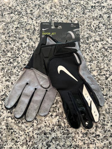 Mens Size 4XL Nike Vapor Jet 5.0 FG NFL Leather Football Gloves Black PGF665-017