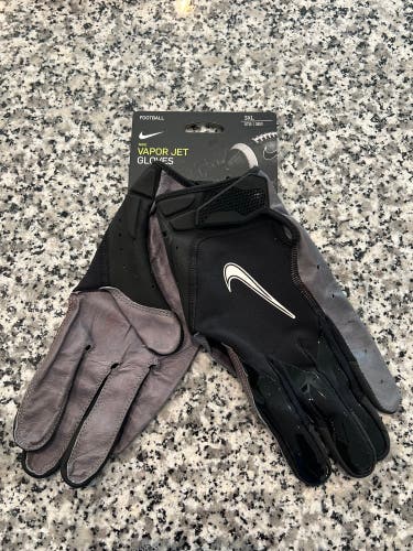 Mens Size 3XL Nike Vapor Jet 6.0 NFL Leather Football Gloves Black CZ4638-017
