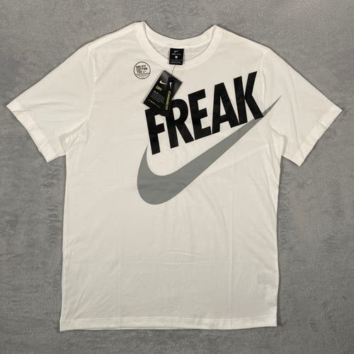 NIKE NBA Milwaukee Bucks Giannis "Freak" Dri-FIT Men's Size L White T Shirt New
