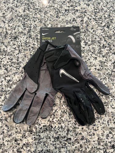 Mens Size 2XL Nike Vapor Jet 6.0 NFL Leather Football Gloves Black CZ4638-017