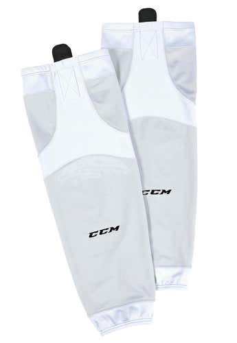 White New Intermediate CCM SX6000 Socks with Velcro